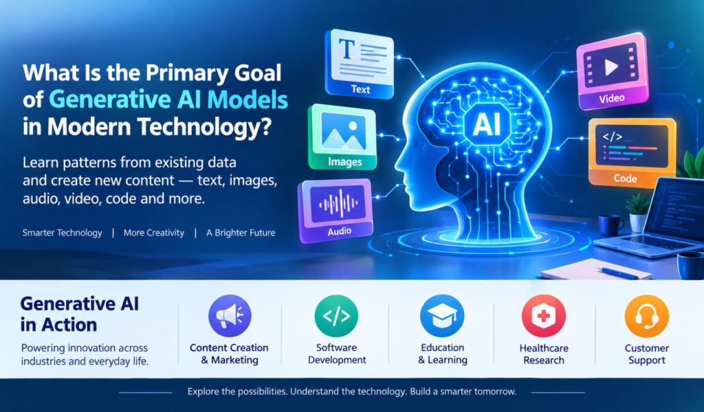 What Is the Primary Goal of Generative AI Models in Modern Technology?